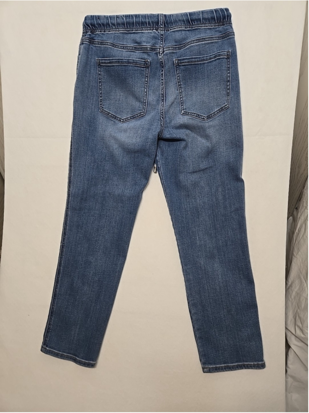 Liverpool Size 6 Light Wash Straight Ankle Jeans Drawstring Waist Cotton Stretch - Picture 8 of 9
